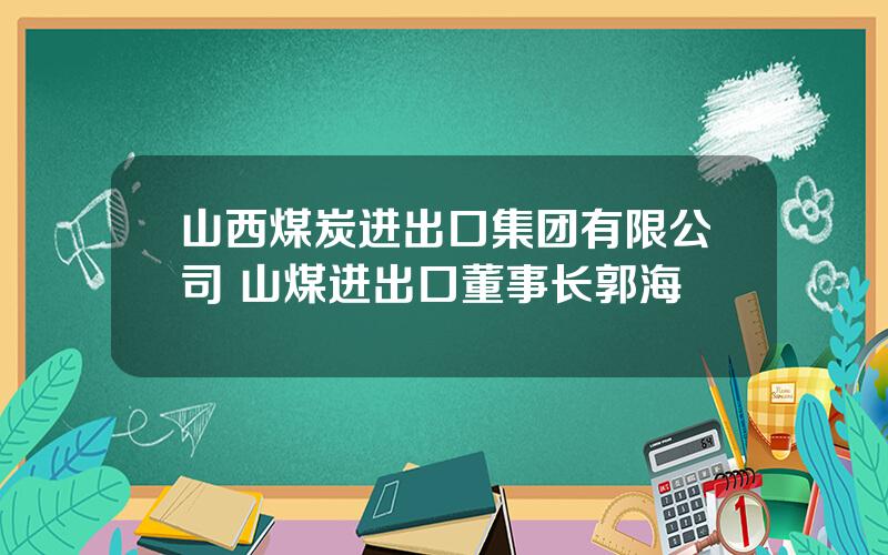 山西煤炭进出口集团有限公司 山煤进出口董事长郭海